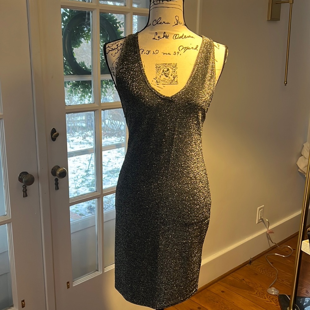 Silver shimmery cocktail dress size medium